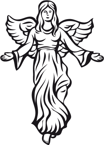 Christmas Angel Decoration Wall Sticker - Anioł Na Ścianę Naklejki (374x510), Png Download