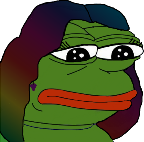 Image Image - Pepe The Frog Girl Sad (500x486), Png Download