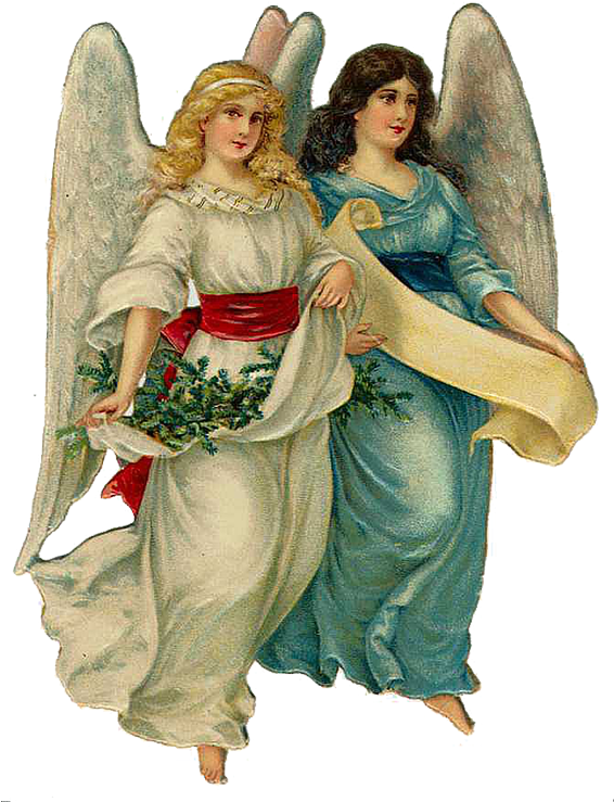 Vintage Angels Clip Art (565x750), Png Download