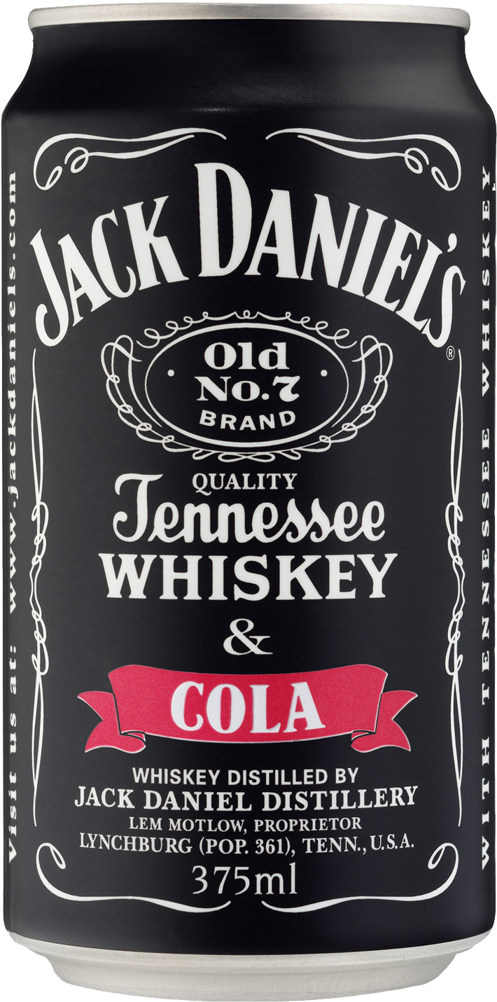 Jack Daniel's Tennessee Whiskey & Cola Cans 375ml - Jack Daniels And Dry (1600x2000), Png Download