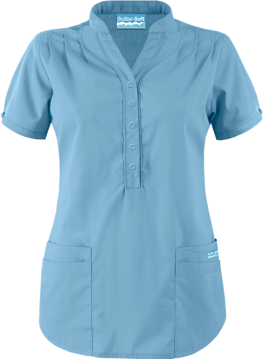 Uat278c Nurse Uniforms, Scrub Tops, Mandarin Collar, - Modelo De Blusas Para Enfermeras (600x720), Png Download