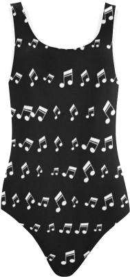 Musical Notes Vest One Piece Swimsuit - Music Notes One Piece Swimsuit (500x500), Png Download