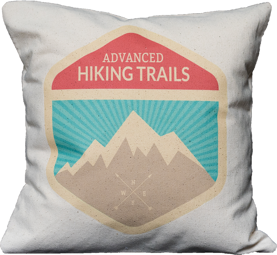 Vintage Hiking Badge - Cushion (900x829), Png Download