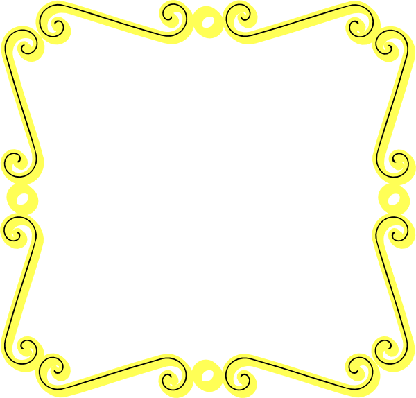 Yellow Scroll Border Clip Art At Clker - Clip Art (600x574), Png Download