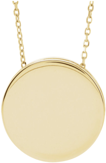 Gold Engravable Scroll Disc Necklace (400x400), Png Download