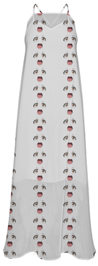 Shop Umi Sonoda Pojer Face Dress Chiffon Maxi Dress - Stole (400x568), Png Download