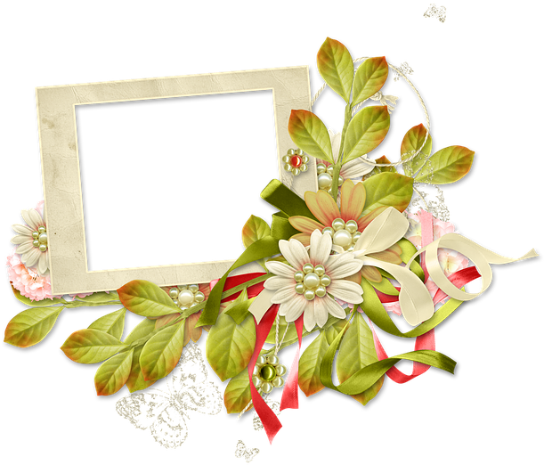 Frame, Photo Frame, Spring, Summer, Flowers, Greens - Illustration (640x540), Png Download