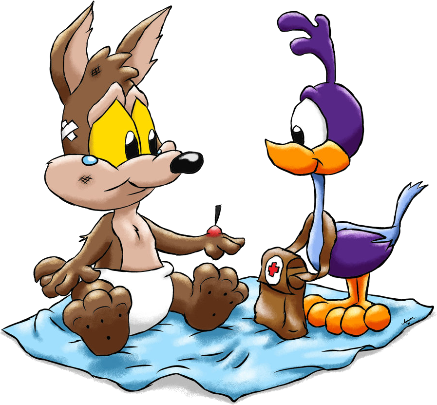 E Coyote Sfr - Coyote Luny Tunes Bebes (900x1273), Png Download