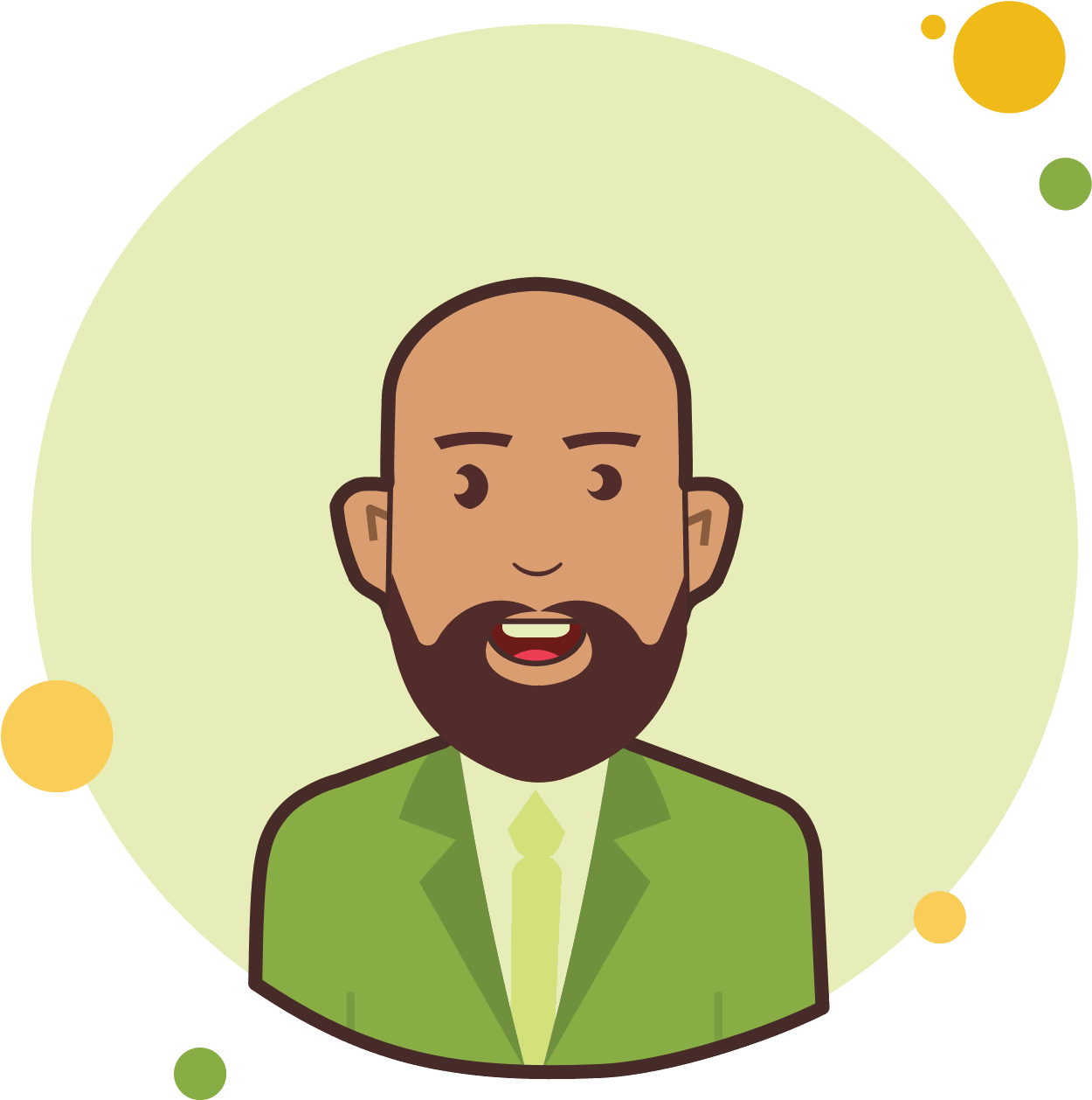 Bald Man In Green Jacket Icon - Man (1600x1600), Png Download