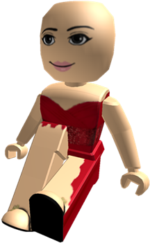 Bald Red Dress Girl - Roblox Bald (420x420), Png Download