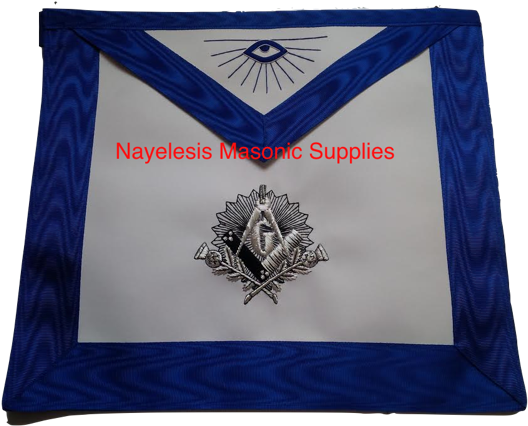 Antique Square And Compass Design Blue Lodge Master - Masonic Master Mason Blue Lodge Apron Royal Grosgrain (536x480), Png Download