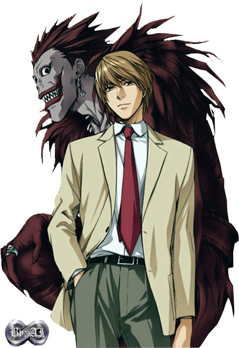 Render Light Yagami Y Ryuk Death Note - Light Yagami And Ryuk (491x715), Png Download