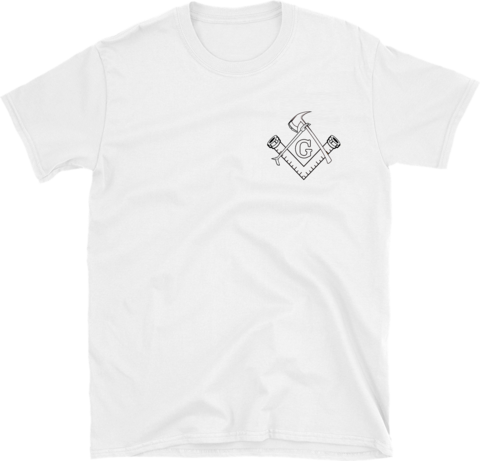 Firefighter Square & Compass Pocket Print T-shirt Threesixty - T-shirt (480x461), Png Download