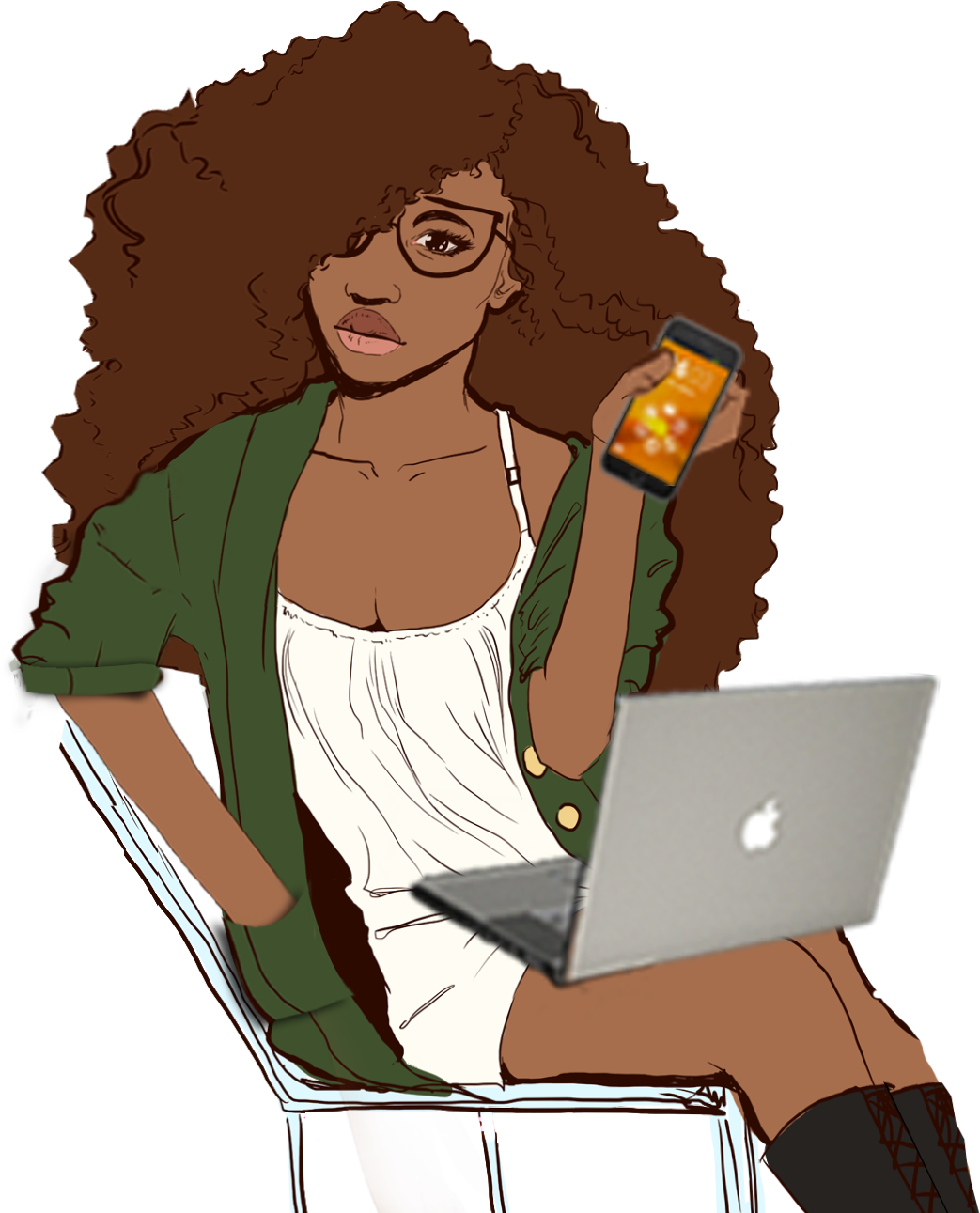 5 Blogs To Follow This October - Cartoon Black Pretty Girl (2000x1290), Png Download