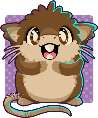 020 Raticate By Miss-glitter - Cartoon (392x473), Png Download