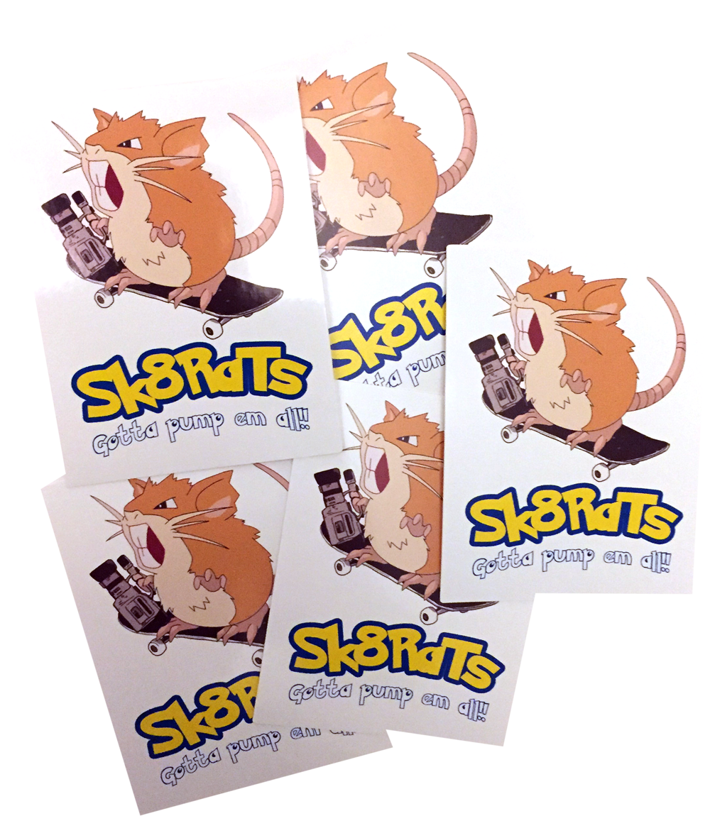 Image Of Sk8rats Raticate Sticker Pack - Cartoon (1000x1150), Png Download