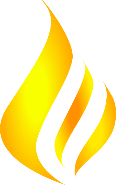 Flame Clipart Gold - Gold Flame (372x593), Png Download
