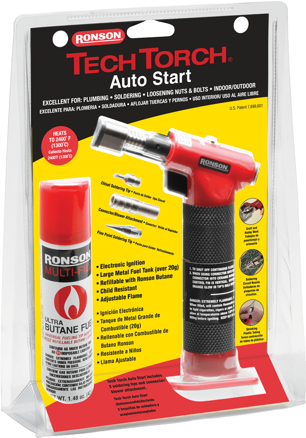 Ronson Tech Torch Auto Start - Ronson Consumer Prod 80012 Tech Torch Auto Start (1024x1024), Png Download