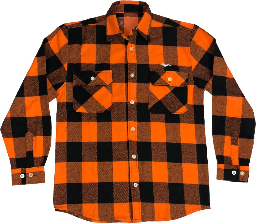Silhouette" Orange Buffalo Plaid Extra Heavyweight - Flannel (1024x1024), Png Download