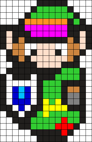 Legend Of Zelda Link To The Past 8 Bit Link Perler - Link Link To The Past Sprite (316x484), Png Download