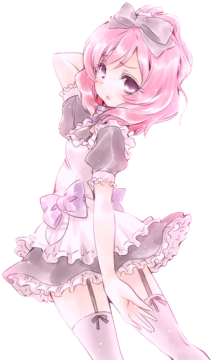 Photo - Pink Hair Anime Girl Maid (530x741), Png Download