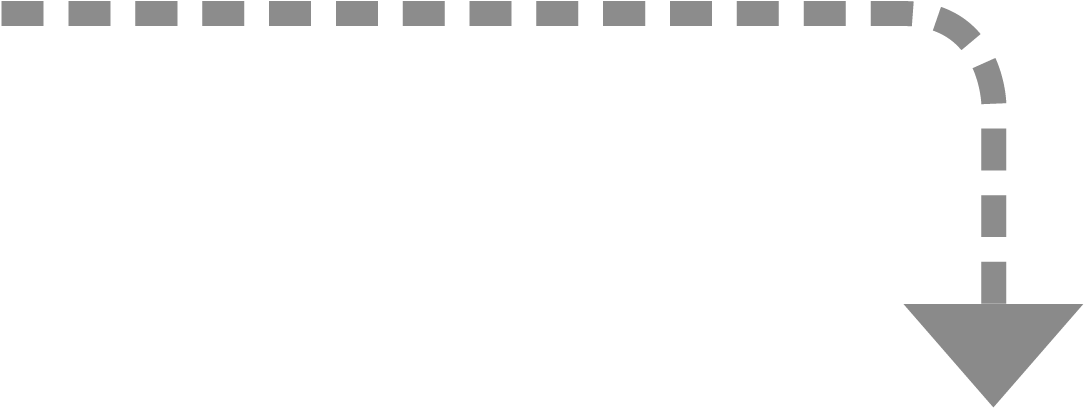 Arrow Dotted Down - White Dotted Arrow Png (1103x447), Png Download
