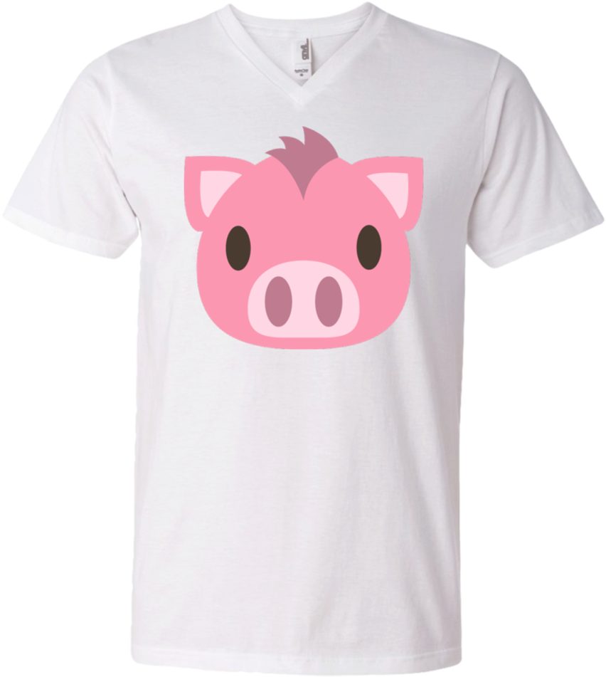 Pig Face Emoji Men's V Neck T Shirt - Friend Not Food Mugs (960x960), Png Download