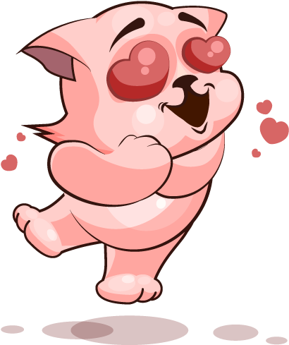 Adorable Cat Emoji Stickers Messages Sticker-11 - Cartoon Lion In Love (600x600), Png Download