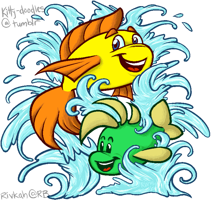 Freddi Fish & Luther Weasyl Png Transparent - Freddi Fish Cartoon (722x685), Png Download