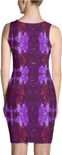 Pencil Dress Pink Purple Clouds Design - Thin Blue Line Dress (600x600), Png Download