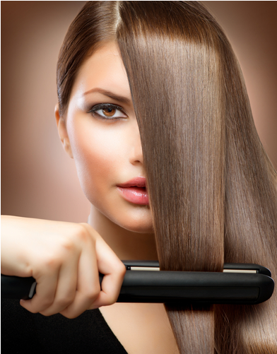 Flat Iron Styling Tips - Hair Ironing (490x520), Png Download
