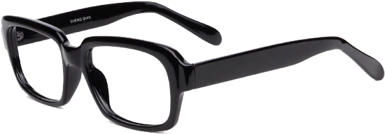 Sunglasses - Black Plastic Square Glasses (580x290), Png Download