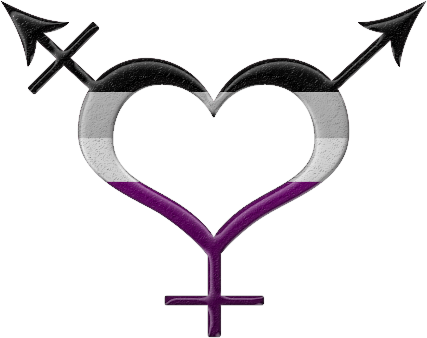 Asexual Pride Heart Shaped Gender Neutral Symbol In - Pansexual Pride Gender Neutral (1820x1500), Png Download