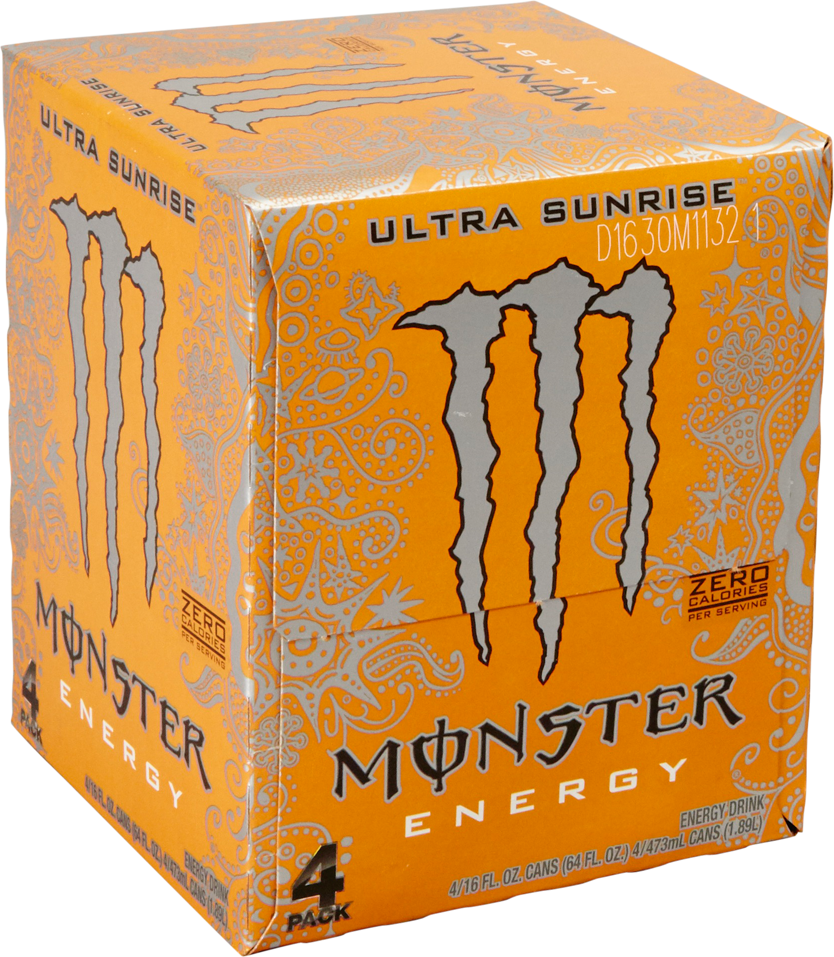Monster Ultra Energy Drink, Sunrise, 16 Fl Oz, - Monster Energy Drink (1670x1917), Png Download