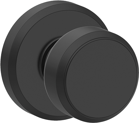 Matte Black Finish - Schlage F Series Bowery Passage Knobset With Greyson (1000x1000), Png Download