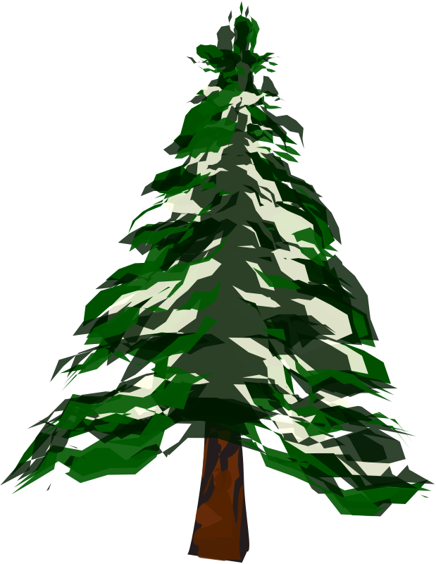 Winter Tree Clipart - Christmas Tree (619x800), Png Download
