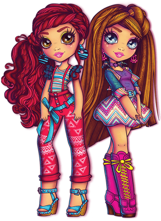 Two Sisters And Best Friends With Their Cousins Felicia - Vi And Va Valentina (565x758), Png Download