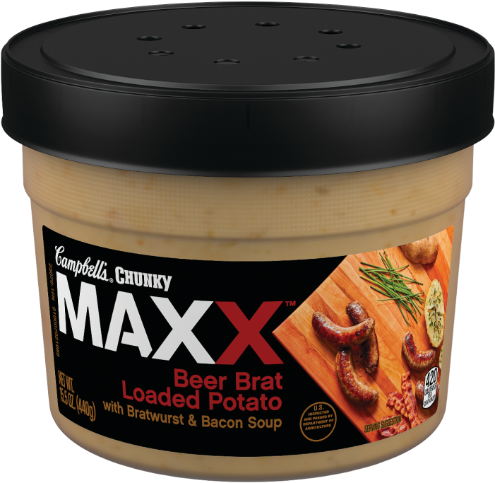 Beer Brat Loaded Potato With Bratwurst & Bacon Soup - Bacon (400x400), Png Download