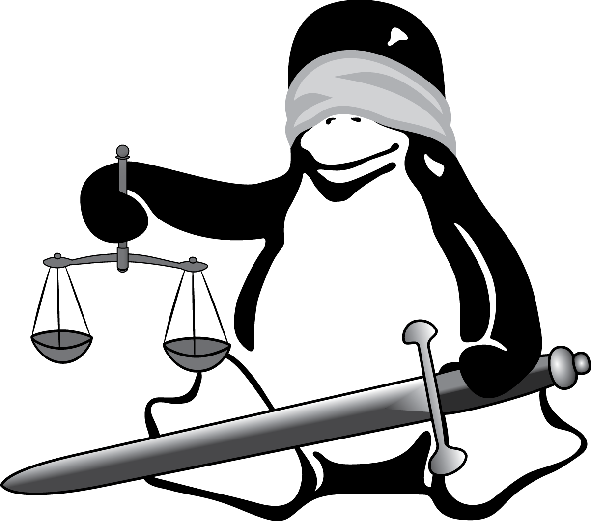 1 Html 4a901b48 - Linux Black And White (1203x1061), Png Download