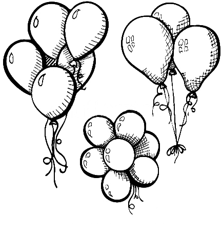 Drawing Balloon Royalty - Balloons Png Black And White (500x500), Png Download