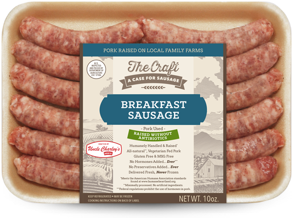 Breakfast Sausage Craft - Sausage Raised Without Antibiotics (600x447), Png Download