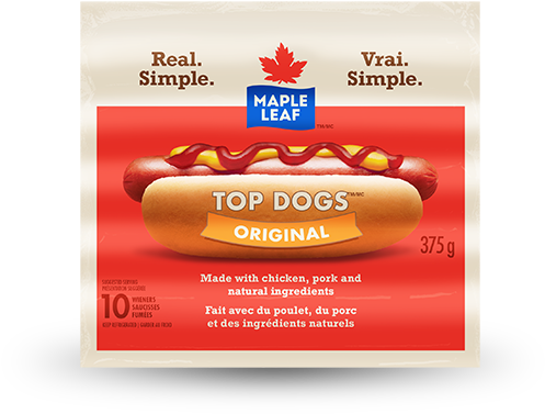 Hot Dogs, Maple Leaf Top Dogs, 375g, [hfx] - Maple Leaf Top Dogs (500x500), Png Download