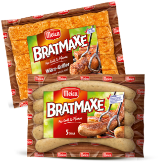 Bratwurst - Meica Bratmaxe (313 G) (358x347), Png Download