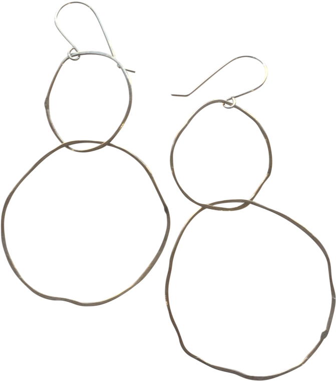 Perfectly Imperfect Intertwined Double Circle Earrings - Earring (768x1024), Png Download
