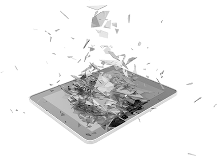 Broken Tablet Computer - Tablet Broken Screen Png (530x318), Png Download