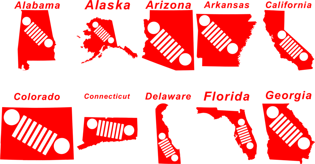 State Shape Jeep Grill - Id Rather Be In Alaska Wall Calendar (1024x535), Png Download