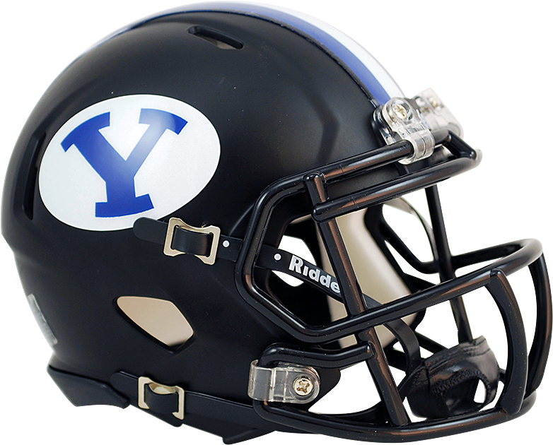Byu Black Speed Helmet - Riddell Brigham Young Cougars Mini Speed Helmet - Black (900x812), Png Download