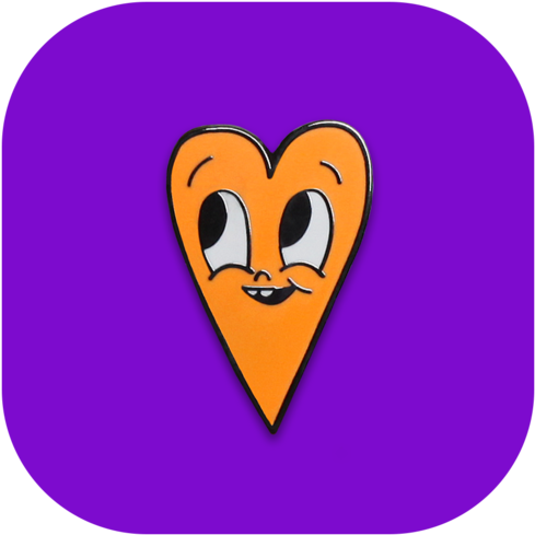 Neon Orange Heart - Heart (530x530), Png Download