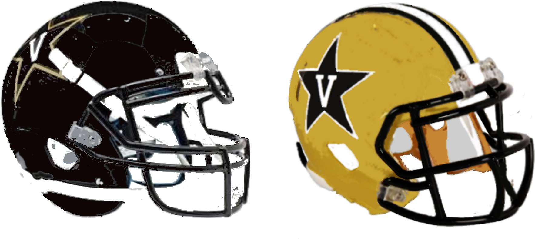 Black And Gold Helm - Vanderbilt Commodores Black Schutt Xp Authentic Helmet (1839x882), Png Download