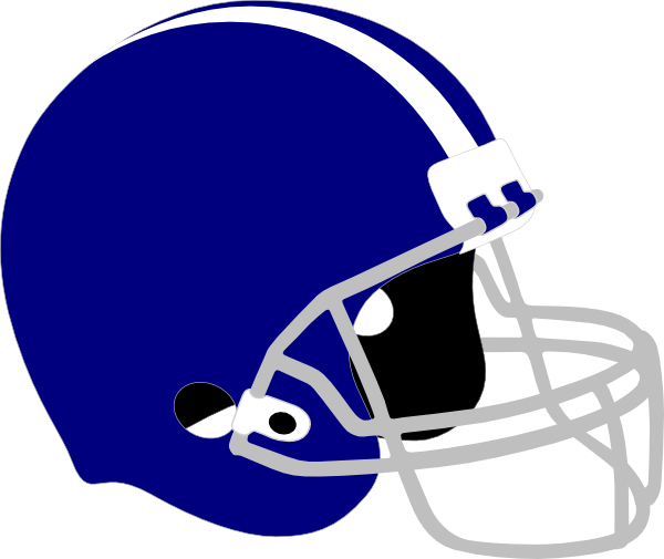 Blue And White Football Helmet (600x505), Png Download